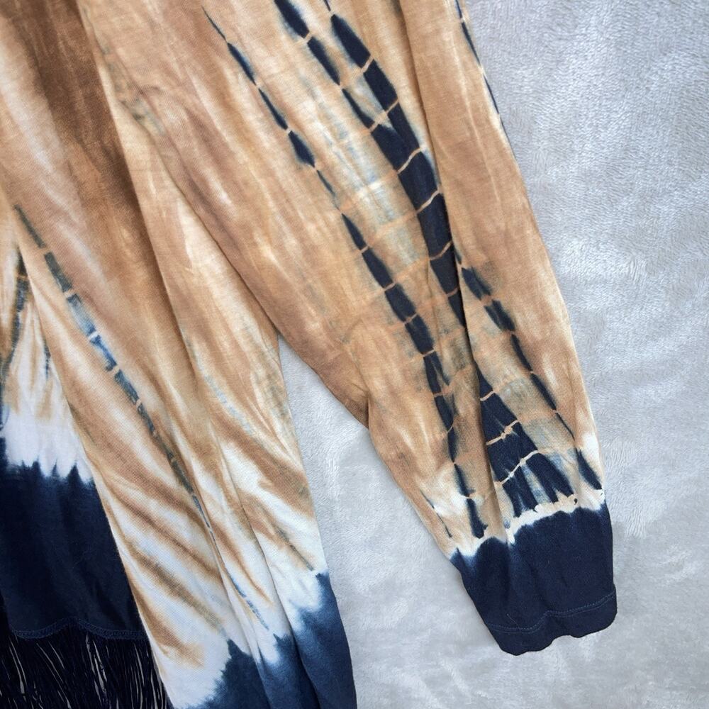 Sovrin Moon Tree Tie Dye Fringed Cardigan XS Kimono Dark Boho Whimsigoth USA - Picture 5 of 11